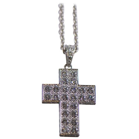 cartier diamond cross necklace